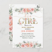 Ich habe eine Einladung zu einer pinkfarbenen Blüt Postkarte (Vorne/Hinten)