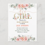 Ich habe eine Einladung zu einer pinkfarbenen Blüt Postkarte (Vorderseite)