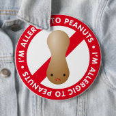 Ich habe eine Erdnussallergie! Erdnussallergie Button (Beispiel)