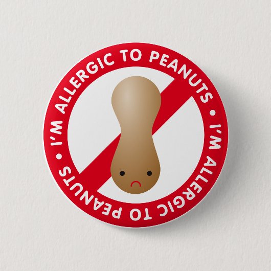 Ich habe eine Erdnussallergie! Erdnussallergie Button (Vorderseite)