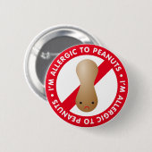 Ich habe eine Erdnussallergie! Erdnussallergie Button (Vorne & Hinten)