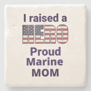 ICH HABE EINE HERO PROUD MARINE MAMA USA Flag Art Steinuntersetzer