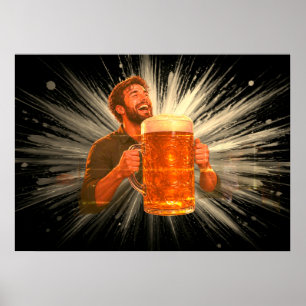 Ich habe eine Menge Spaß mit meinem großen Bier an Poster