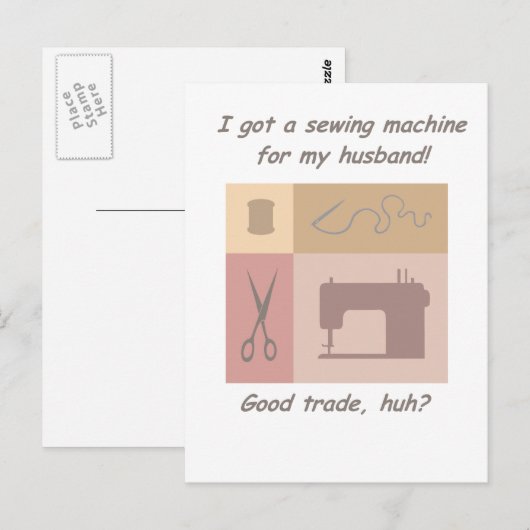 Ich habe eine Nähmaschine got Postkarte (Vorne/Hinten)
