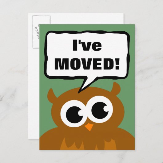 Ich habe eine neue Postkarte | niedlicher Eule-Car (Vorne/Hinten)