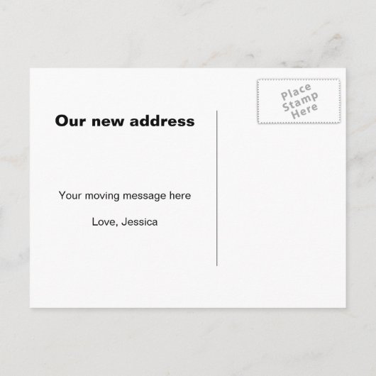 Ich habe eine neue Postkarte | niedlicher Eule-Car (Rückseite)