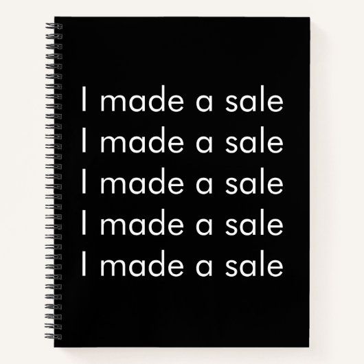 Ich habe eine positive Verkaufsbestätigung abgegeb Notizblock (Vorderseite)