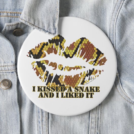 Ich habe eine Schlange Brown und Gold Print geküss Button (Beispiel)