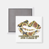 Ich habe eine Schlange Brown und Gold Print geküss Magnet (Vorderseite/Rückseite)