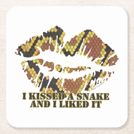 Ich habe eine Schlange Brown und Gold Print geküss Rechteckiger Pappuntersetzer (Vorderseite)
