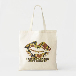 Ich habe eine Schlange Brown und Gold Print geküss Tragetasche