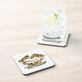 Ich habe eine Schlange Brown und Gold Print geküss Untersetzer (Rechte Seite)