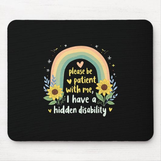 Ich habe eine versteckte Behinderung Graphic Tees Mousepad (Vorne)