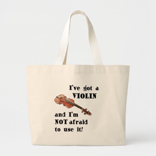 Ich habe eine Violine Jumbo Stoffbeutel (Vorne)