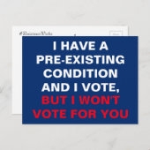 Ich habe eine Vorbedingung und stimme Postkarte (Vorne/Hinten)