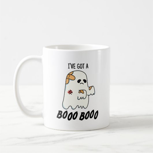 Ich habe einen Boo Boo Funny Halloween Ghost Pun G Kaffeetasse (Links)