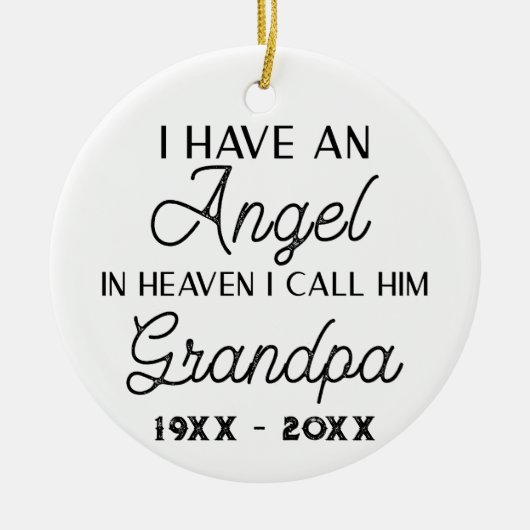 Ich habe einen Engel im Himmel, den ich ihn Opa ne Keramik Ornament (Vorne)