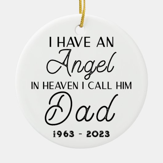 Ich habe einen Engel im Himmel, den ich ihn Vater  Keramik Ornament (Vorne)