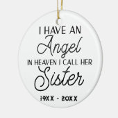 Ich habe einen Engel im Himmel, den ich ihre Schwe Keramik Ornament (Links)