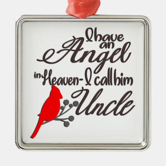 Ich habe einen Engel im Himmel/Onkel Ornament Aus Metall (Vorne)