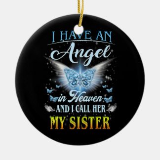 Ich habe einen Engel im Himmel und ich nenne sie m Keramik Ornament