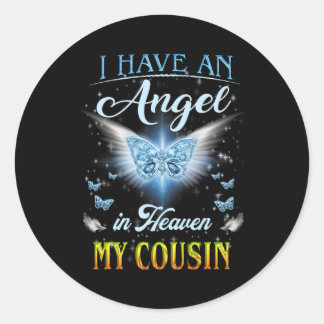Ich habe einen Engel im Himmel und mein Cousin hat Runder Aufkleber