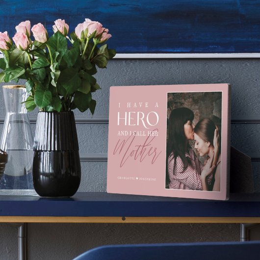 Ich habe einen Helden, den ich ihre Mutter Foto Ke Fotoplatte