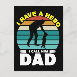 Ich habe einen Helden, den ich Papa nenne, Vaterta Feiertagspostkarte