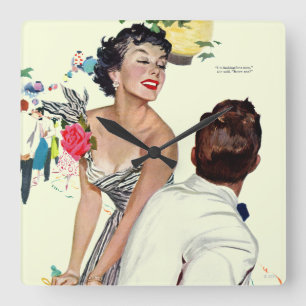 Ich habe einen Mann 2 Gewollt Quadratische Wanduhr