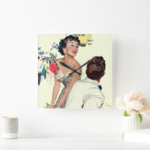 Ich habe einen Mann Gewollt Quadratische Wanduhr (Zuhause)