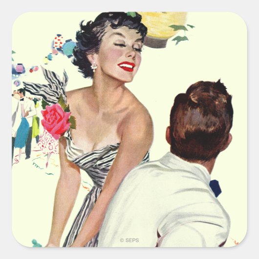 Ich habe einen Mann Gewollt Quadratischer Aufkleber (Vorderseite)