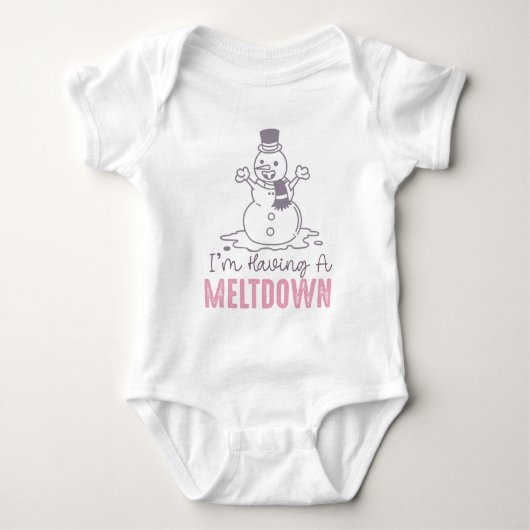 Ich habe einen Meltdown - Funny Snowman Design Baby Strampler (Vorderseite)