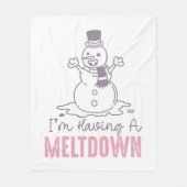 Ich habe einen Meltdown - Funny Snowman Design Fleecedecke (Vorderseite)
