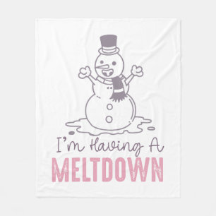 Ich habe einen Meltdown - Funny Snowman Design Fleecedecke