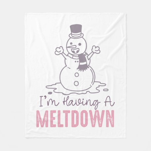 Ich habe einen Meltdown - Funny Snowman Design Fleecedecke (Vorderseite)