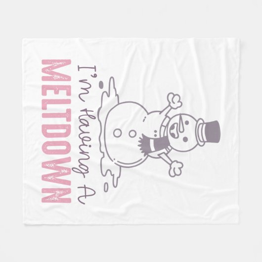 Ich habe einen Meltdown - Funny Snowman Design Fleecedecke (Vorderseite (Horizontal))