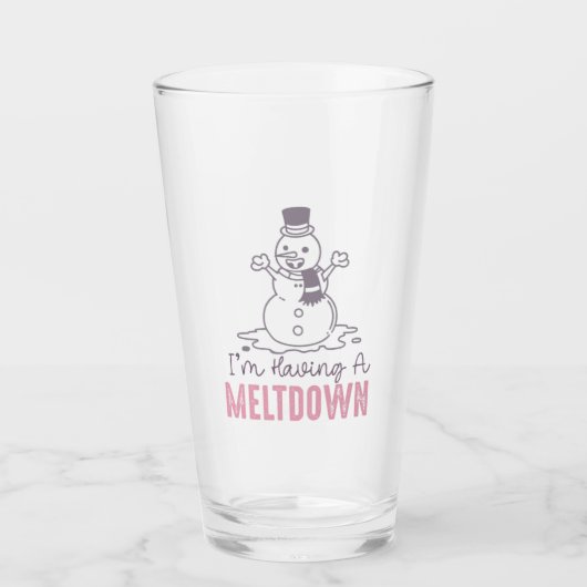 Ich habe einen Meltdown - Funny Snowman Design Glas (Vorderseite)