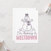 Ich habe einen Meltdown - Funny Snowman Design Karte (Vorderseite/Rückseite Beispiel)