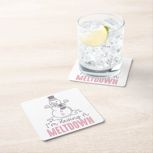 Ich habe einen Meltdown - Funny Snowman Design Rechteckiger Pappuntersetzer (Vor Ort)