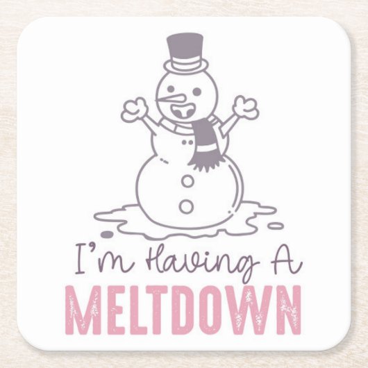 Ich habe einen Meltdown - Funny Snowman Design Rechteckiger Pappuntersetzer (Vorderseite)
