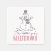 Ich habe einen Meltdown - Funny Snowman Design Serviette (Vorderseite)
