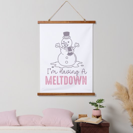 Ich habe einen Meltdown - Funny Snowman Design Wandteppich Mit Holzrahmen (Schlafzimmer)