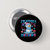 Ich habe einen Meltdown Funny Snowman Weihnachts H Button (Vorne & Hinten)