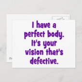 Ich habe einen perfekten Körper. Postkarte (Vorne/Hinten)