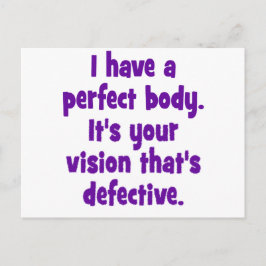 Ich habe einen perfekten Körper. Postkarte