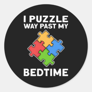 Ich habe einen Puzzle-Weg hinter meinem Jigsaw-Puz Runder Aufkleber