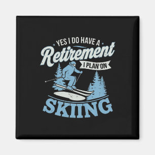 Ich habe einen Rentenplan Skiliebhaber Skifahrer M Magnet