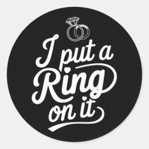 Ich habe einen Ring Fiancé Fiancee Couple Wedding Runder Aufkleber