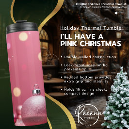 Ich habe einen rosa Weihnachtsfest Thermal Tumbler Thermosbecher