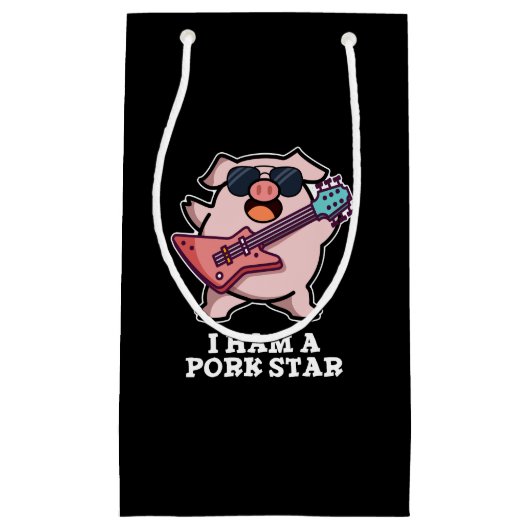 Ich habe einen Schweinestern Funny Rock Star Pig P Kleine Geschenktüte (Vorderseite)